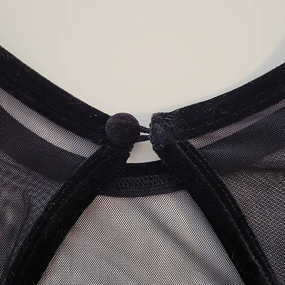 CLOSET CLEAROUT $10 | La Vie En Rose | Mess and velvet bodysuit | Size large - Picture 4 of 5